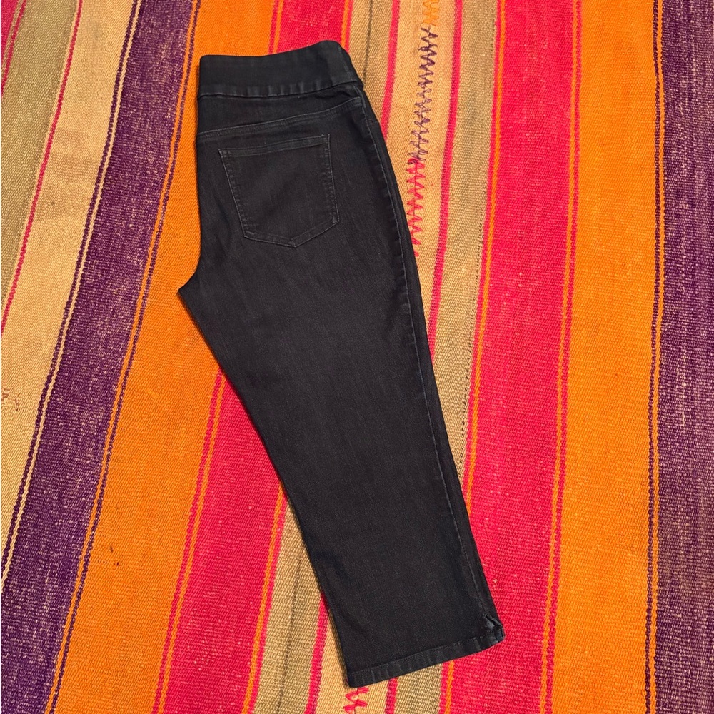 Chico's Denim Capri Dark Blue Wash